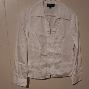 Jones New York White Button-Down Shirt